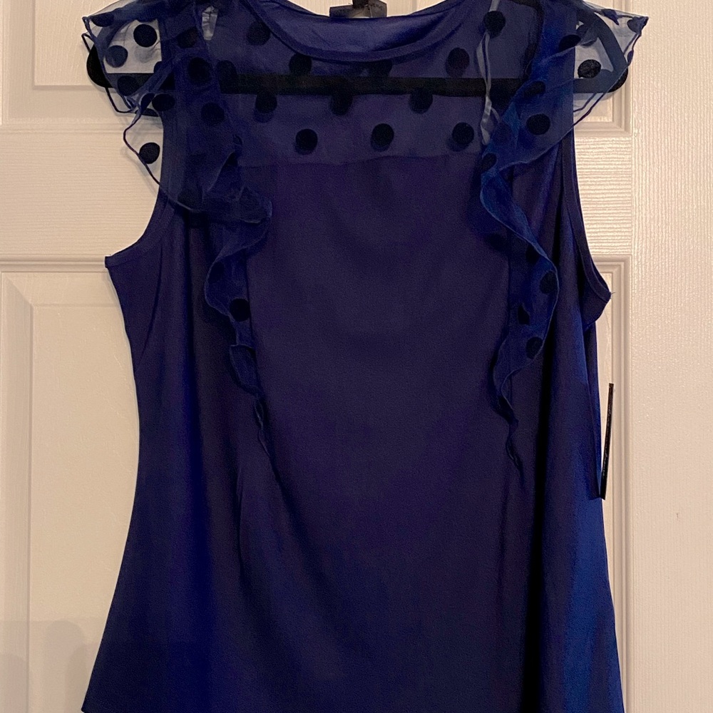 Alison Andrews Blue poke a dot blouse